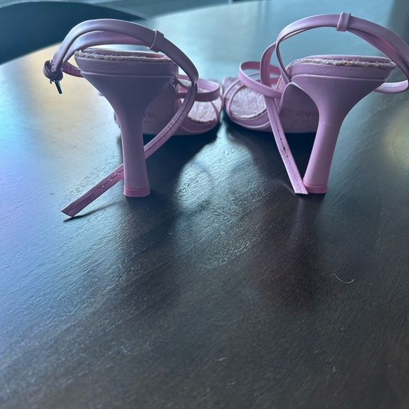 Zara pink squared toe strappy heels - Picture 3 of 5